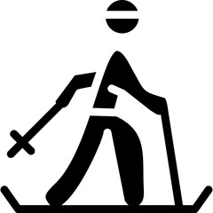 Skiing Glyph Icon