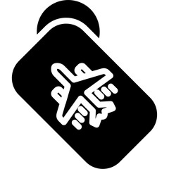 Luggage Tag Glyph Icon