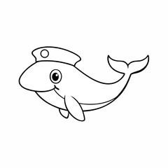 whale with a sailor’s hat