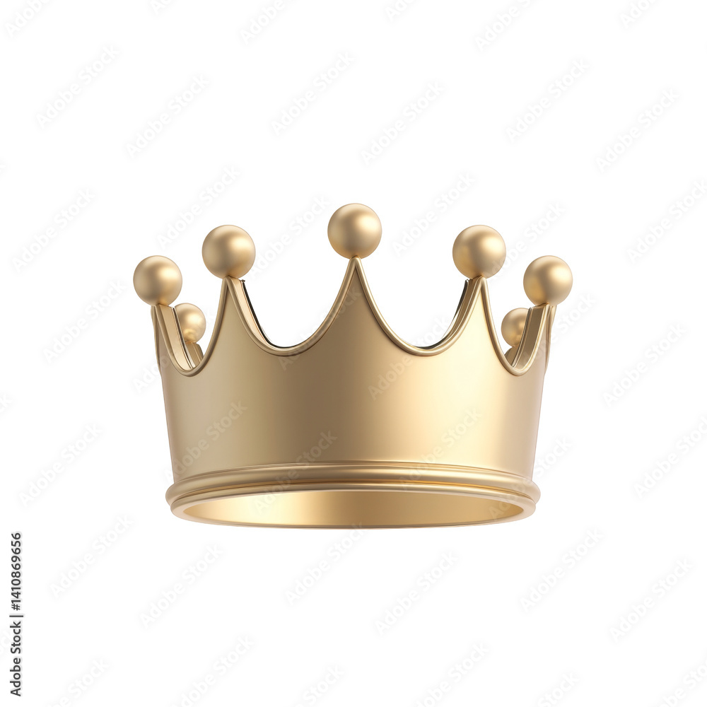Poster elegant gold crown with round points design in a simple artistic style