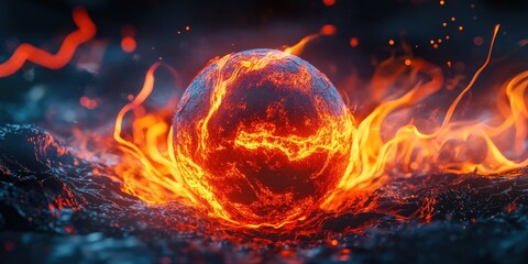 Fiery Planet Descending