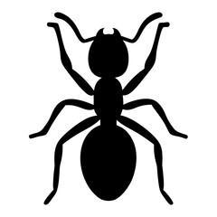 ant black silhouette icon - perfect for designs about jungle animals ant nature, wildlife, rainforest, vector art