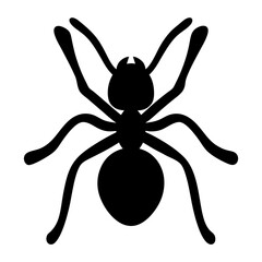 ant black silhouette icon - perfect for designs about jungle animals ant nature, wildlife, rainforest, vector art