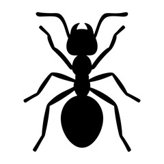 ant black silhouette icon - perfect for designs about jungle animals ant nature, wildlife, rainforest, vector art