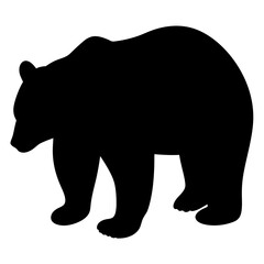 bear black silhouette icon - perfect for designs about jungle animals bear nature, wildlife, rainforest, vector art