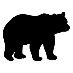bear black silhouette icon - perfect for designs about jungle animals bear nature, wildlife, rainforest, vector art