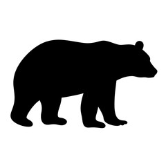 bear black silhouette icon - perfect for designs about jungle animals bear nature, wildlife, rainforest, vector art