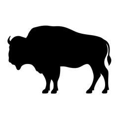 buffalo black silhouette icon - perfect for designs about jungle animals buffalo nature, wildlife, rainforest, vector art