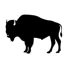 buffalo black silhouette icon - perfect for designs about jungle animals buffalo nature, wildlife, rainforest, vector art