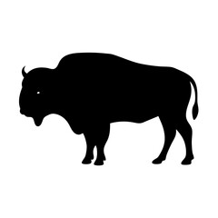 buffalo black silhouette icon - perfect for designs about jungle animals buffalo nature, wildlife, rainforest, vector art