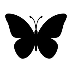 butterfly black silhouette icon - perfect for designs about jungle animals butterfly, nature, wildlife, rainforest, vector art