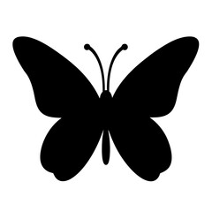 butterfly black silhouette icon - perfect for designs about jungle animals butterfly nature, wildlife, rainforest, vector art