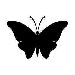 butterfly black silhouette icon - perfect for designs about jungle animals butterfly nature, wildlife, rainforest, vector art