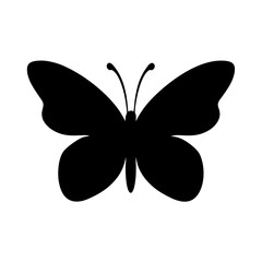 butterfly black silhouette icon - perfect for designs about jungle animals butterfly nature, wildlife, rainforest, vector art