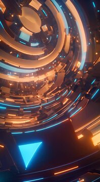 Ultra futurist tech abstract background Video 4K vertical