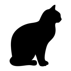 Obraz premium cat black silhouette icon - perfect for designs about jungle animals cat nature, wildlife, rainforest, vector art