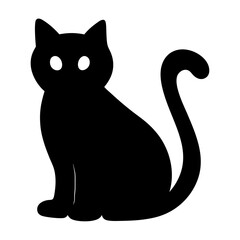 cat black silhouette icon - perfect for designs about jungle animals cat nature, wildlife, rainforest, vector art
