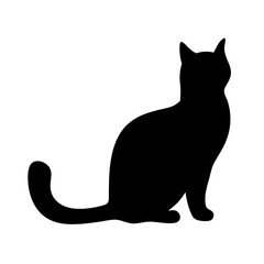 cat black silhouette icon - perfect for designs about jungle animals cat nature, wildlife, rainforest, vector art