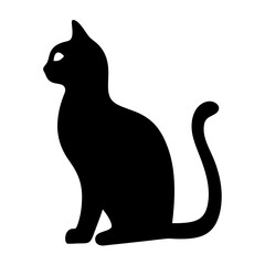 cat black silhouette icon - perfect for designs about jungle animals cat nature, wildlife, rainforest, vector art