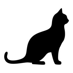 cat black silhouette icon - perfect for designs about jungle animals cat nature, wildlife, rainforest, vector art
