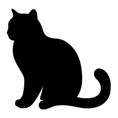 cat black silhouette icon - perfect for designs about jungle animals cat nature, wildlife, rainforest, vector art