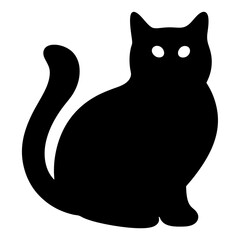 cat black silhouette icon - perfect for designs about jungle animals cat nature, wildlife, rainforest, vector art