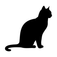 cat black silhouette icon - perfect for designs about jungle animals cat nature, wildlife, rainforest, vector art