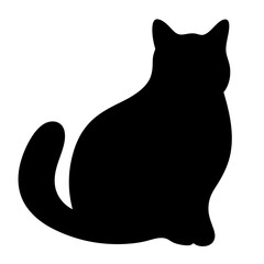 cat black silhouette icon - perfect for designs about jungle animals cat nature, wildlife, rainforest, vector art