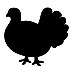 chicken black silhouette icon - perfect for designs about jungle animals chicken nature, wildlife, rainforest, vector art
