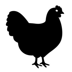 chicken black silhouette icon - perfect for designs about jungle animals chicken nature, wildlife, rainforest, vector art