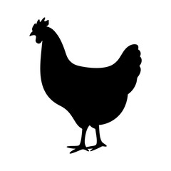 chicken hen black silhouette icon - perfect for designs about jungle animals chicken hen nature, wildlife, rainforest, vector art