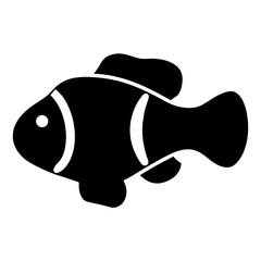 clownfish black silhouette icon - perfect for designs about jungle animals clownfish nature, wildlife, rainforest, vector art