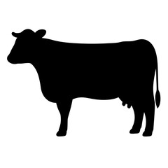 cow black silhouette icon - perfect for designs about jungle animals cow nature, wildlife, rainforest, vector art