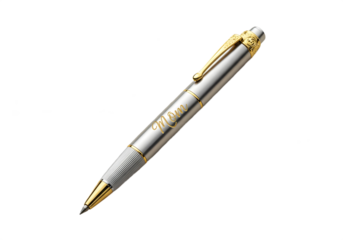 Elegant Silver Pen with Gold Accents, Engraved Mom, Mother's Day Gift.