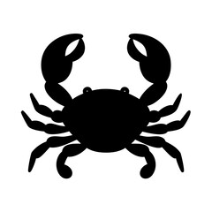 crab black silhouette icon - perfect for designs about jungle animals crab nature, wildlife, rainforest, vector art