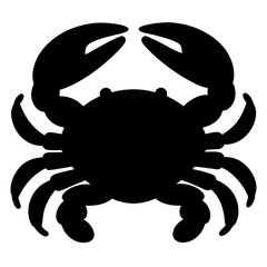 crab black silhouette icon - perfect for designs about jungle animals crab nature, wildlife, rainforest, vector art