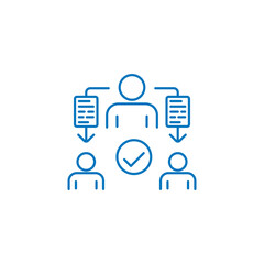 Vector icon design describing the job start orientation process.