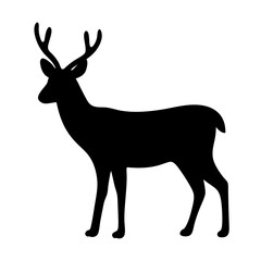 deer black silhouette icon - perfect for designs about jungle animals deer nature, wildlife, rainforest, vector art