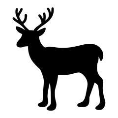 deer black silhouette icon - perfect for designs about jungle animals deer nature, wildlife, rainforest, vector art
