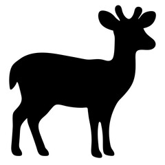 deer black silhouette icon - perfect for designs about jungle animals deer nature, wildlife, rainforest, vector art