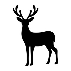 deer black silhouette icon - perfect for designs about jungle animals deer nature, wildlife, rainforest, vector art