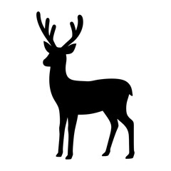 deer black silhouette icon - perfect for designs about jungle animals deer nature, wildlife, rainforest, vector art