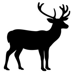deer black silhouette icon - perfect for designs about jungle animals deer nature, wildlife, rainforest, vector art