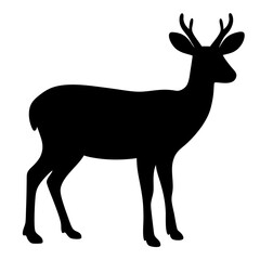 deer black silhouette icon - perfect for designs about jungle animals deer nature, wildlife, rainforest, vector art