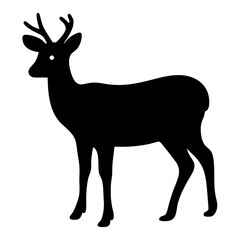 deer black silhouette icon - perfect for designs about jungle animals deer nature, wildlife, rainforest, vector art