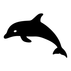 dolphin black silhouette icon - perfect for designs about jungle animals dolphin nature, wildlife, rainforest, vector art