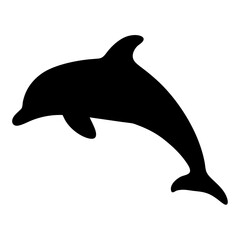 dolphin black silhouette icon - perfect for designs about jungle animals dolphin nature, wildlife, rainforest, vector art