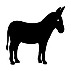 donkey black silhouette icon - perfect for designs about jungle animals donkey, nature, wildlife, rainforest, vector art
