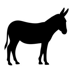 donkey black silhouette icon - perfect for designs about jungle animals donkey nature, wildlife, rainforest, vector art