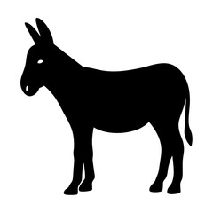 donkey black silhouette icon - perfect for designs about jungle animals donkey nature, wildlife, rainforest, vector art